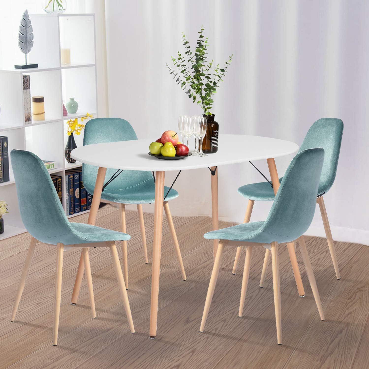 Yata Home Table Oval Eiffel Scandinavian Dining Table Coffee Table Style Wood For Office Living Room Dining Room Kitchen Round Table Dining Room Amazon Co Uk Kitchen Home