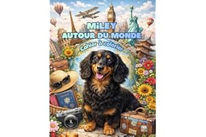 Miley autour du monde: Cahier à colorier greyscale