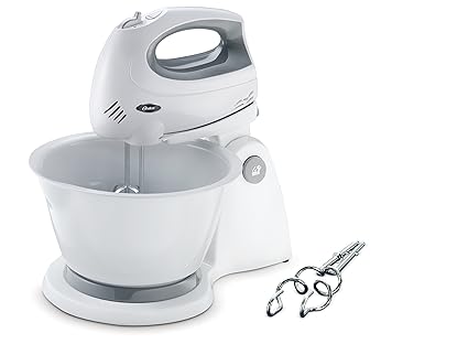 Oster 2610-049 250-Watt 6-Speed Stand Mixer (White/Grey)