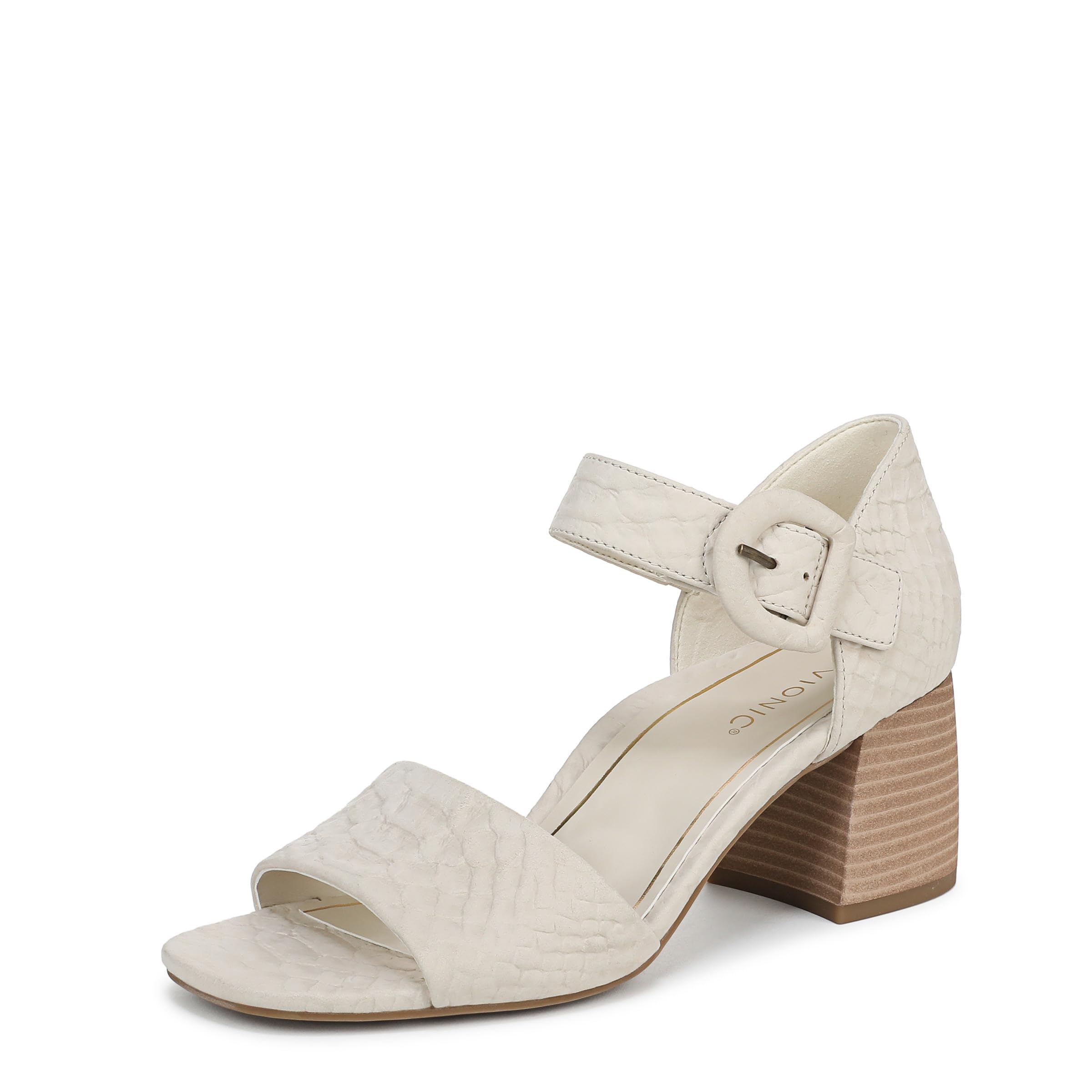 Vionic Womens Chardonnay Strappy Sandals Cream Leather 10 M