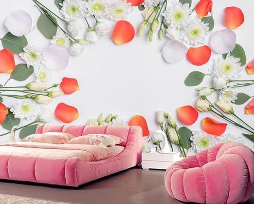 Amazon Yosot Eustoma 花びら花の Chrysanths 3d の壁紙に設定するには リビングルームのテレビのソファー壁の寝室の壁のペーパーの家の装飾の壁画があります 300cmx210cm 壁紙