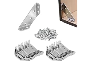 365HOME Universal Furniture Corner Connector,Angle Fasten Connector Furniture Triangle Support Frame Stainless Steel Corner Bracket,Corner Bracket Support with Screws (30)