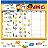 Behavior Reward Chart System - Pad with 26 Chore Charts for Kids, 2800 Stickers to Motivate Responsibility &amp; Good Habits
