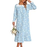 Ekouaer Victorian Nightgown 100% Cotton Long Sleeve Vintage Old Fashioned Gown for Women