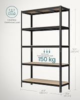 SONGMICS 5-Tier Steel Shelving Unit 60 x 120 x 200 cm Black GLR060B01 view 7