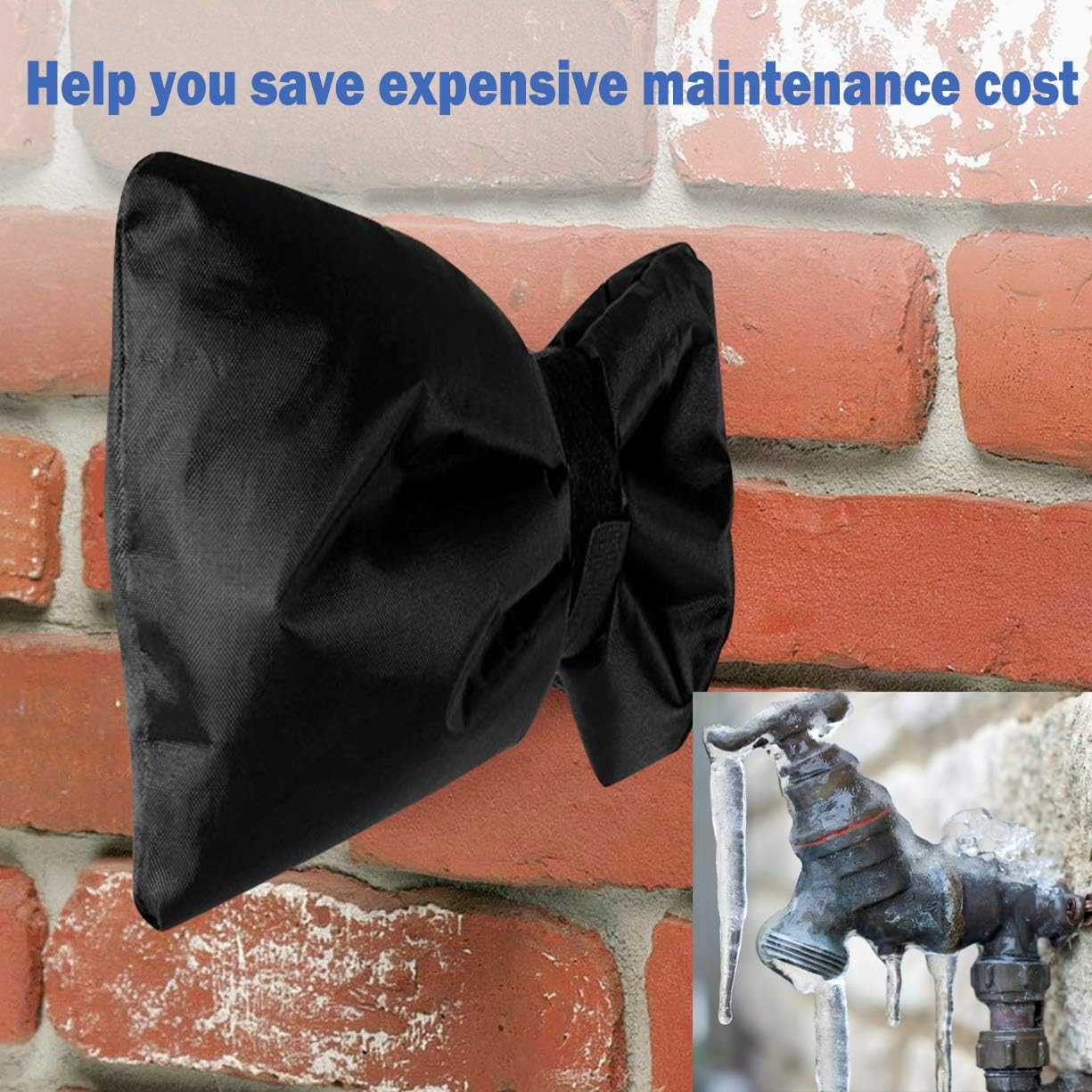 ENJSD Outdoor Faucet Cover for Winter, Water Faucet Cover Socks, 210D Oxford Cloth Insulatd Cotton Pouch, Anti-Frozen & Waterproof, Against Rain and Snow Winter Freeze Protection, Set of 2 : Garden & Outdoor