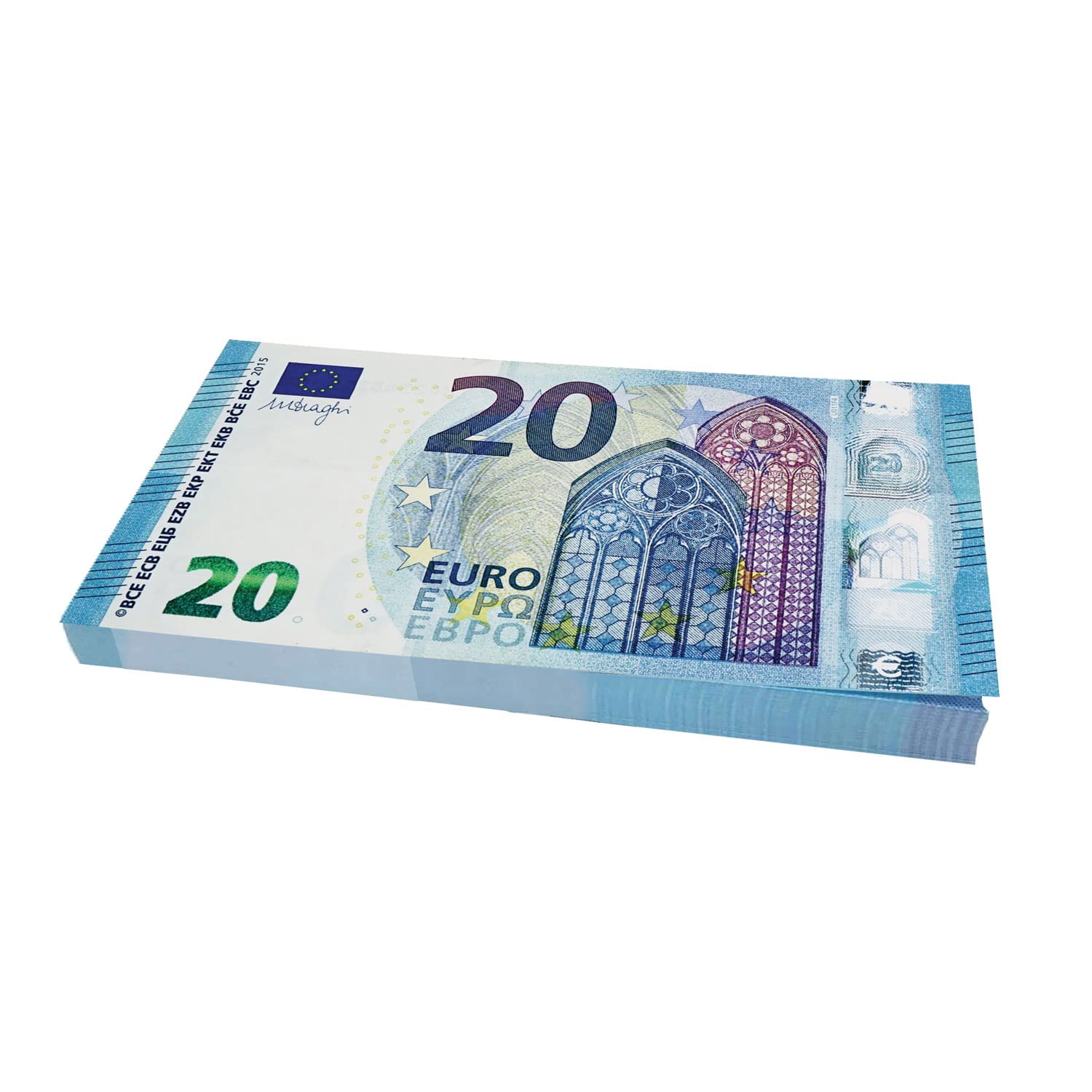 Scratch Cash 100 Fac-Similar Banknotes x €20 Euro Imitation Money for Playing - Size Increased to 125%