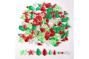 Topeen Acrylic Holiday Gems Crystals Gems for Table Scatter, Christmas Party Decoration Favor Vase Filler, 180 Pcs (Christmas Gems)