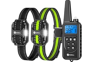 SLOPEHILL Dog Training Collar with Remote, 2600Ft Remote Electronic Dog Shock Collar,Waterproof Electric Dog Shock Collar Set for Small Medium Large Dogs(Black Green)