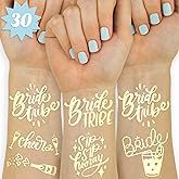 xo, Fetti 30 Bride Tribe Metallic Tattoos | Bachelorette Party Decorations, Bridesmaid Favor + Bride To Be gold