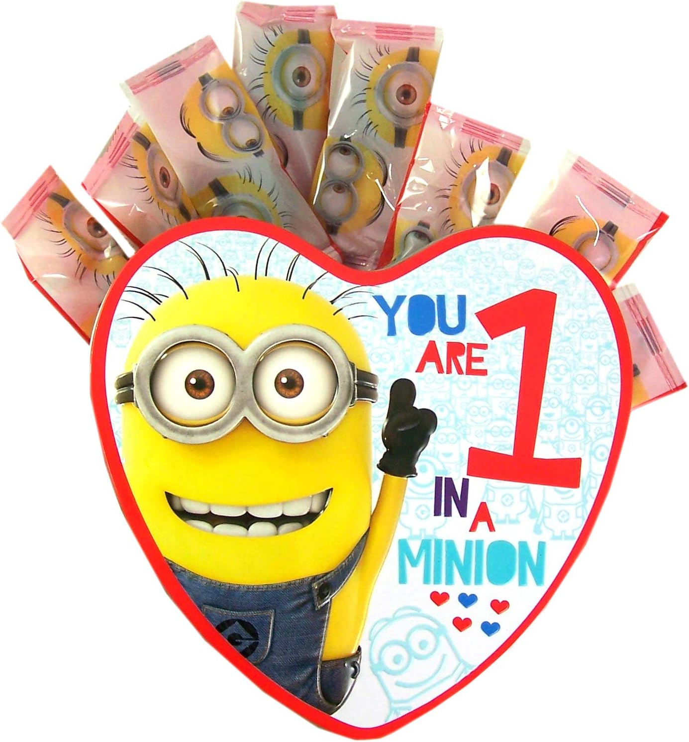 Despicable Me Minions Valentine's Day Heart Tin with Milk Chocolates, 3.38 oz (Blue)