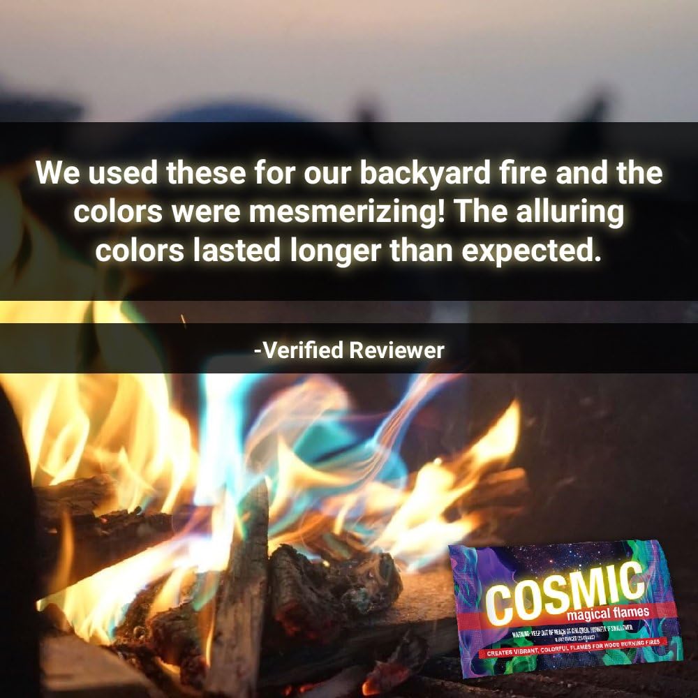 Magical Flames Cosmic Creates Vibrant, Colorful Flames for Woodburning Fires! (12) : Garden & Outdoor