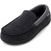 ULTRAIDEAS Men's Moc-Toe Slippers Loafer House Shoes Indoor Outdoor Memory Foam with Breathable&Warm Knit Upper