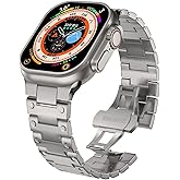 SUNFWR Compatible with Apple Watch Band 44mm 45mm 42mm 46mm 49mm for Men Women, Stainless Steel Metal iWatch Band for Apple Watch Ultra 2, Ultra Series 10/9/8/7/6/5/4/3/2/1/SE/SE2(No case)