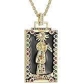 HZMAN Santa Muerte Necklace Enamel 18K Gold Plated Grim Reaper Saint Death Sickle Skull Pendant Necklace Jewelry Gift