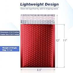 Metallic Matte Red Bubble Mailers Mailing Padded