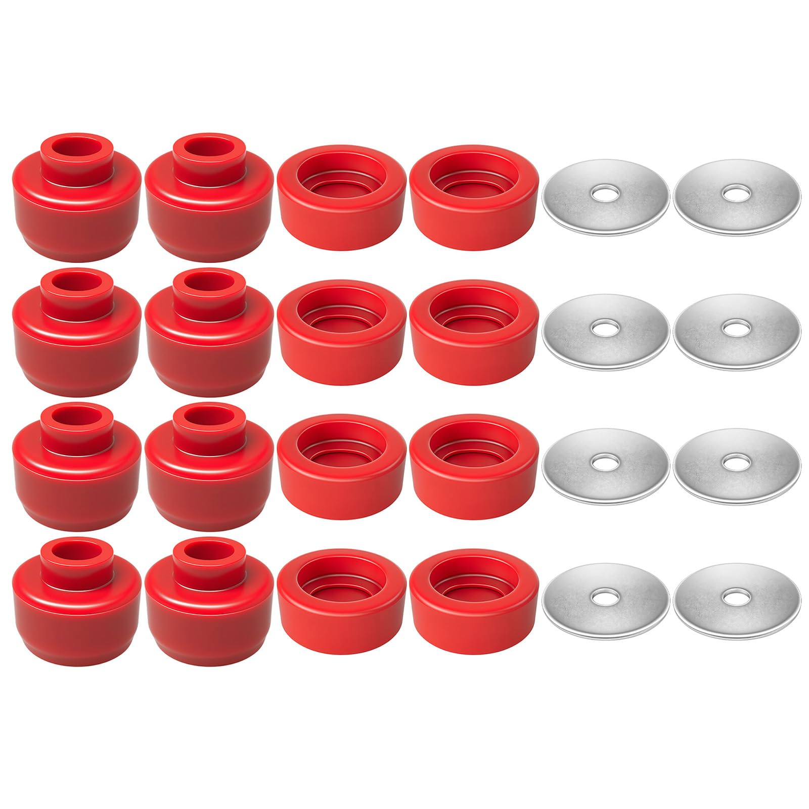 Photo 1 of 7-141 Body and Cab Mount Bushing Kit Compatible with 1999-2014 Silverado & Sierra 1500/2500 2WD/4WD, Polyurethane Body Cab Mounts & Washers, Red 24PCS