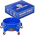 GRIT Guard Bucket Dolly with Wheels - Rolling Detailing Wash Bucket with 5 Wheels and 2 Locking Casters Compatible with 2.5, 4, 5 and 6 Gallon Buckets