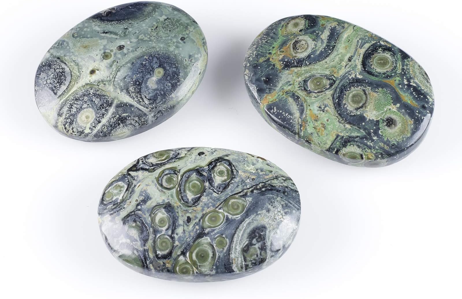 KAMBABA Jasper Palm Stone - One Genuine Natural Stromatolite Palm Stone, Crystal Rock, Reiki Crystals Healing Stones E1031