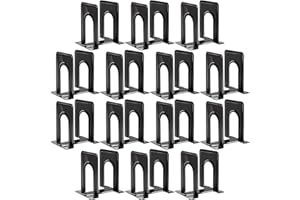 Happyhapi 14 Pair Book Ends for Shelves, 28 Pcs Metal Bookends Book Holder for Shelf, Heavy Book Stopper for Desk, Simple Library Office Home Bookend, 4.9 x 5.7 x 6.5 in, Black