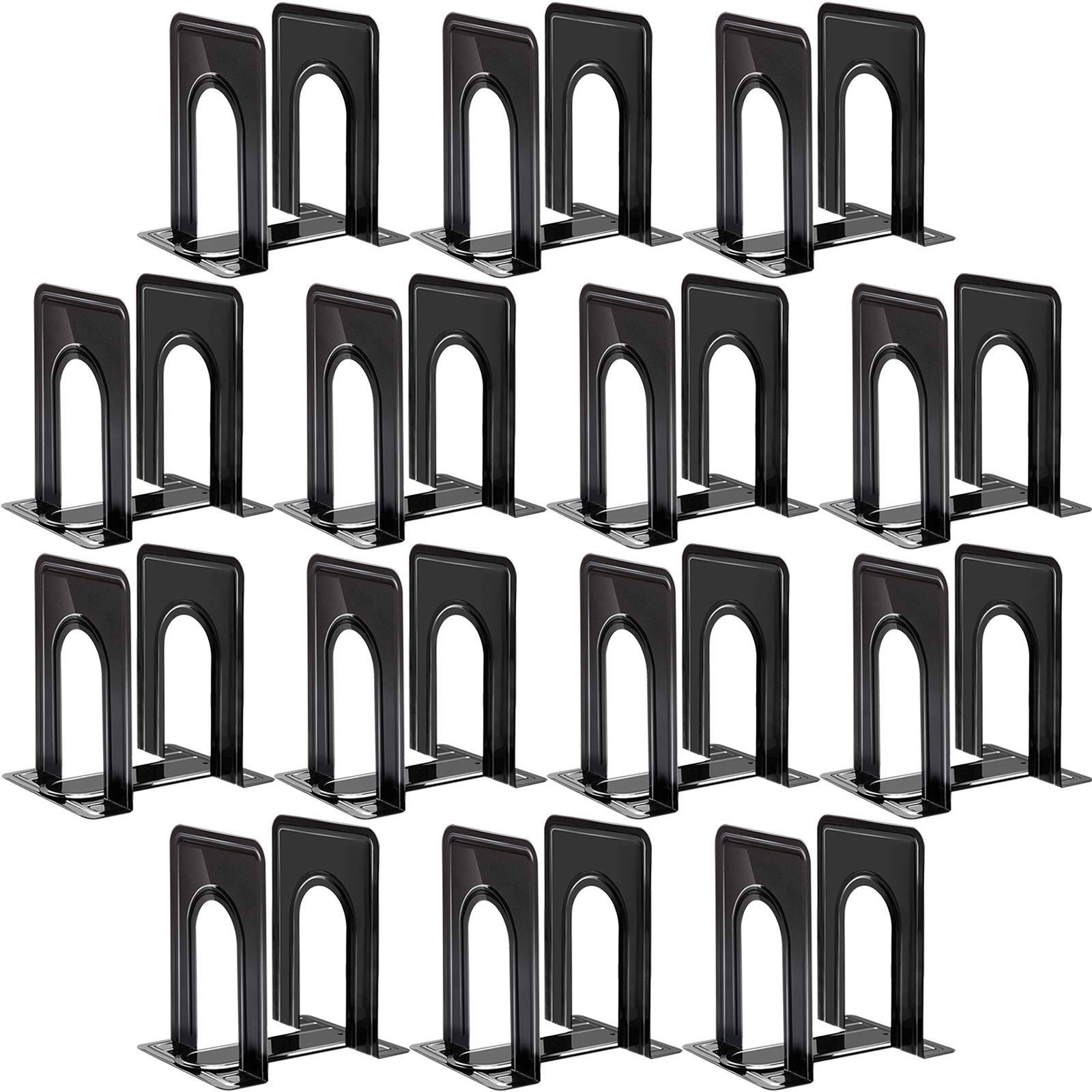 Bookends, 28pcs Metal Bookends, Black Book Ends Holder, Book Ends, Book Ends for Shelves, Book Ends for Heavy Books Nonskid Book Holder Book Ends to Hold Books Heavy Duty for Shelves Office Home