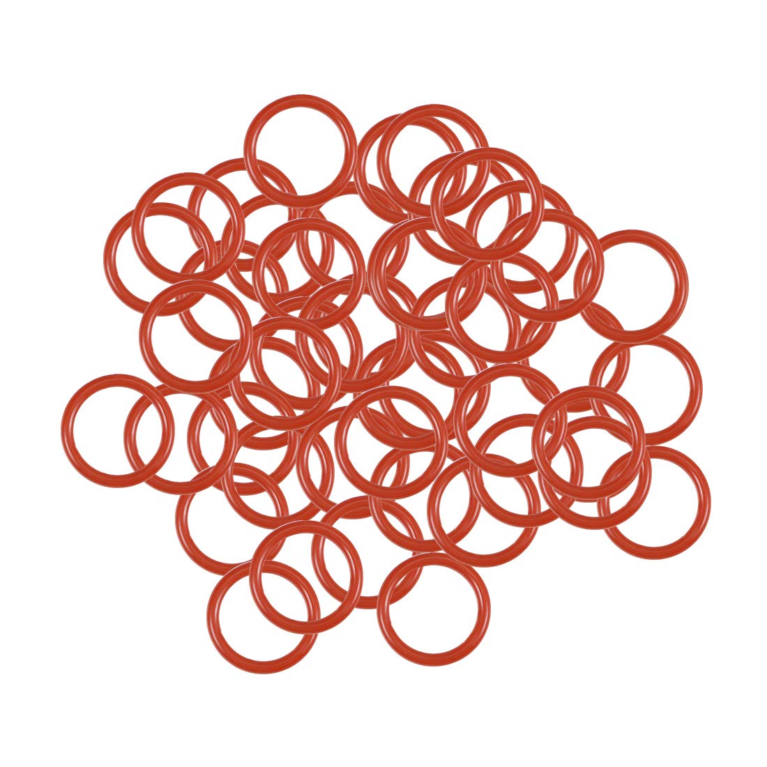 sourcing map Silicone O-Ring, 8.5mm OD, 6.5mm ID, 1mm Width, VMQ Seal Rings Gasket, Red, Pack of 50