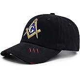 Embroidered Freemason Baseball Cap for Men and Women, 100% Cotton Adjustable Thickened Masonic Mason Classic Hat