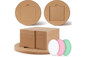 Pinkunn 22 Pcs Bat System for Pottery Wheel Clay Pottery with Removable Inserts 12'' Round Outer and 7'' Square Inner Bat with 3 Sponge for Potters Clay Artist