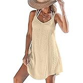 CUPSHE Women Bathing Suit Cover Up Spaghetti Straps Swim Beach Dresses Hollow Out Swimsuit Coverup 2026