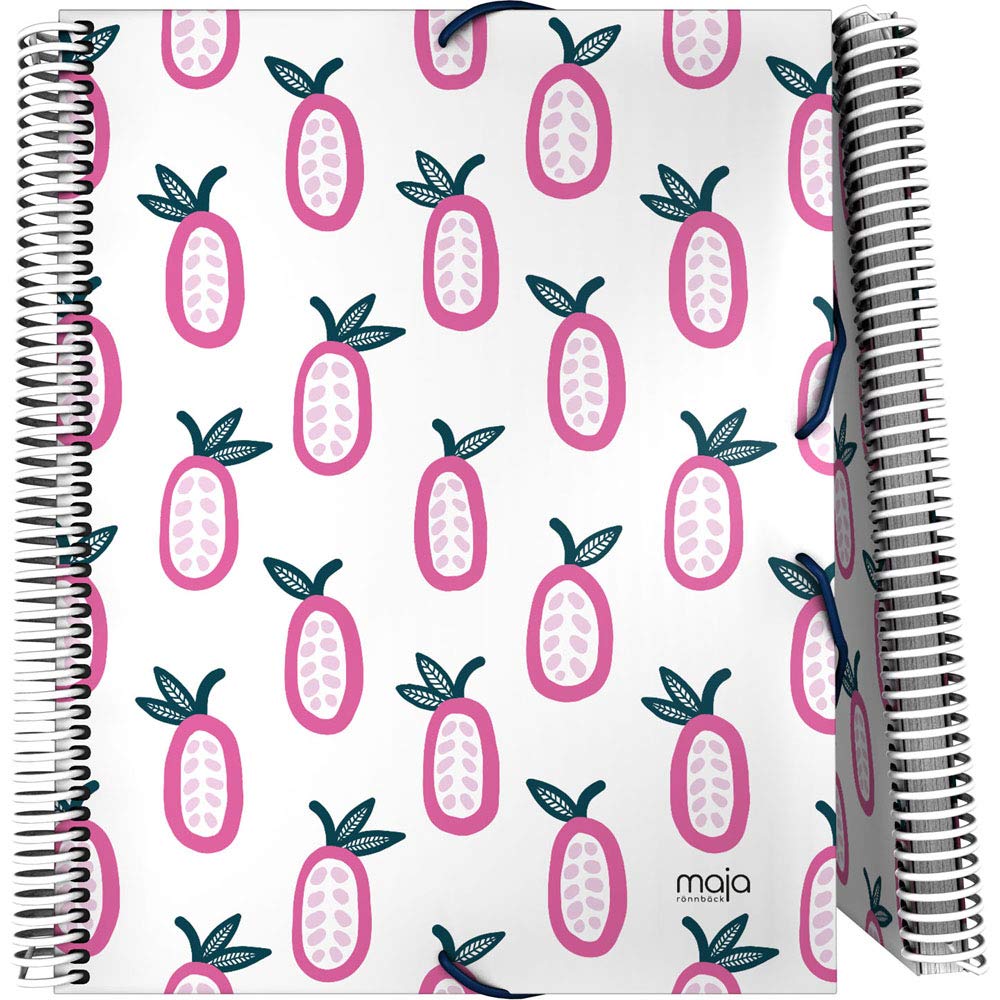Grafoplás 39822188 – Binder of 30 Spiral, A4, Elastic Rubber Closure, Cocoa Bean Pink, by Maja Rönnbäck