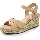 DREAM PAIRS Espadrille Dressy Wedge Sandals, Women's Platform Sandals Casual Summer, Comfortable High Heeled Wedges with Adjustable Buckle