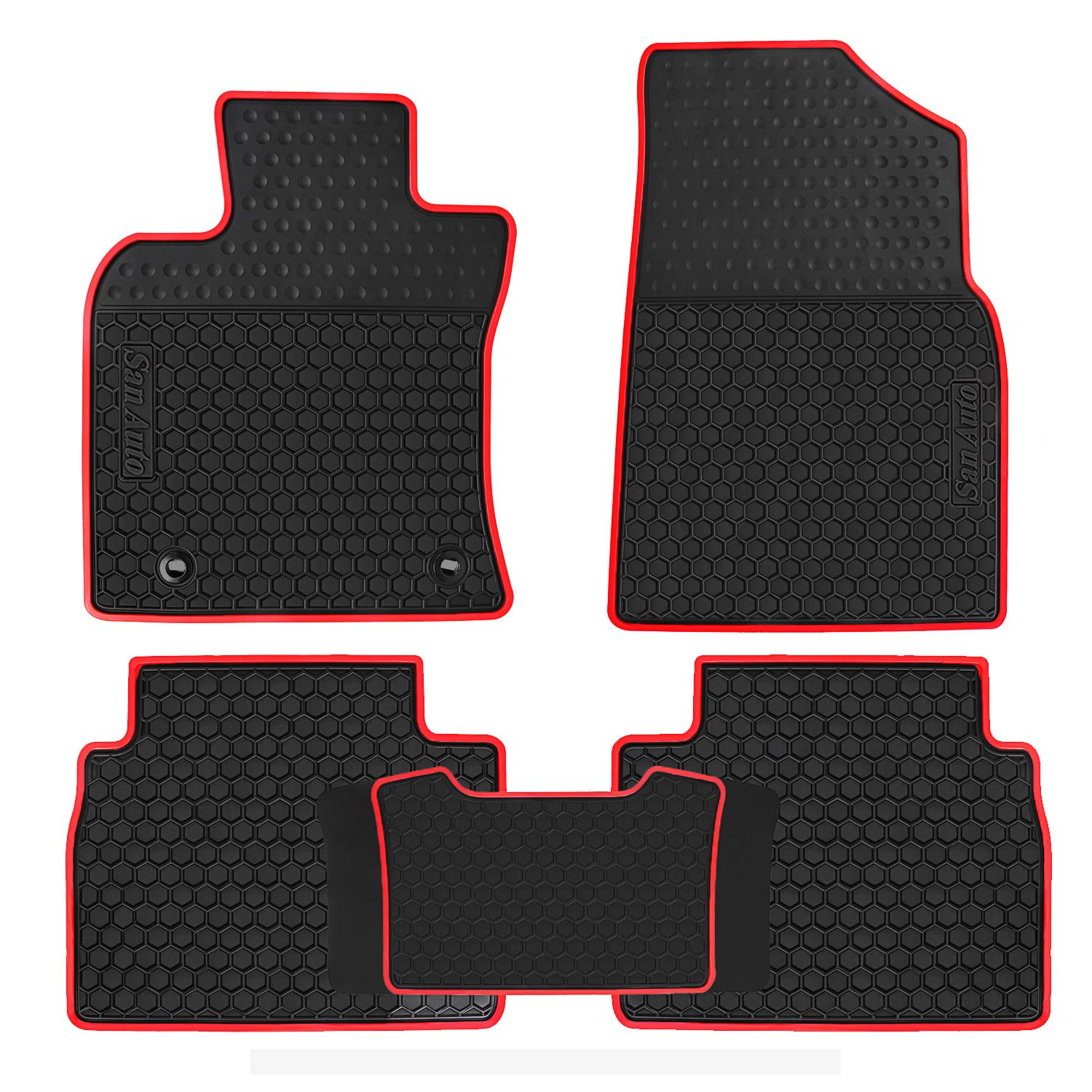 Photo 1 of **NOT IN ORIGINAL PACKAGE**Car Floor Mats Custom Fit for Toyota Camry 8th 2018 2019 2020 2021 2022 2023 2024 Rubber Black Red Car Floor Liners Set All Weather Season Protection Heavy Duty Odorless