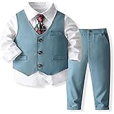 Kimocat Baby Boy Clothes Outfit Suit Long Sleeve Gentleman Tuxedo Vest Wedding Birthday Party Suit