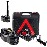 ROGTZ Electric Hydraulic Car Jack Kit 5 Ton 12V Portable Lift Range 17.7 Inch with Impact Wrench and Tire Inflator Pump for S