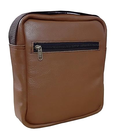 Sn Louis Tan Genuine Leather Messenger Bag for Men