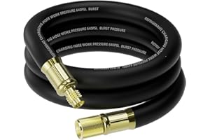SMZTOOLS 1/2" HVAC Vacuum Hose, 1/2" to 1/4" SAE Fittings High-Flow Refrigerant Hoses, 20 Microns Vacuum Pump Hose Faster HVAC Evacuation and Recovery, 6 Feet Certified Refrigerant Hoses
