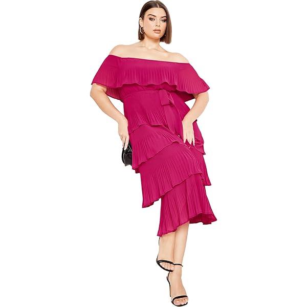 chinese dress ladies City Chic Women's Plus Size Sweet Love Lace Dress, Magenta, 14 at Amazon  Women's Clothing store