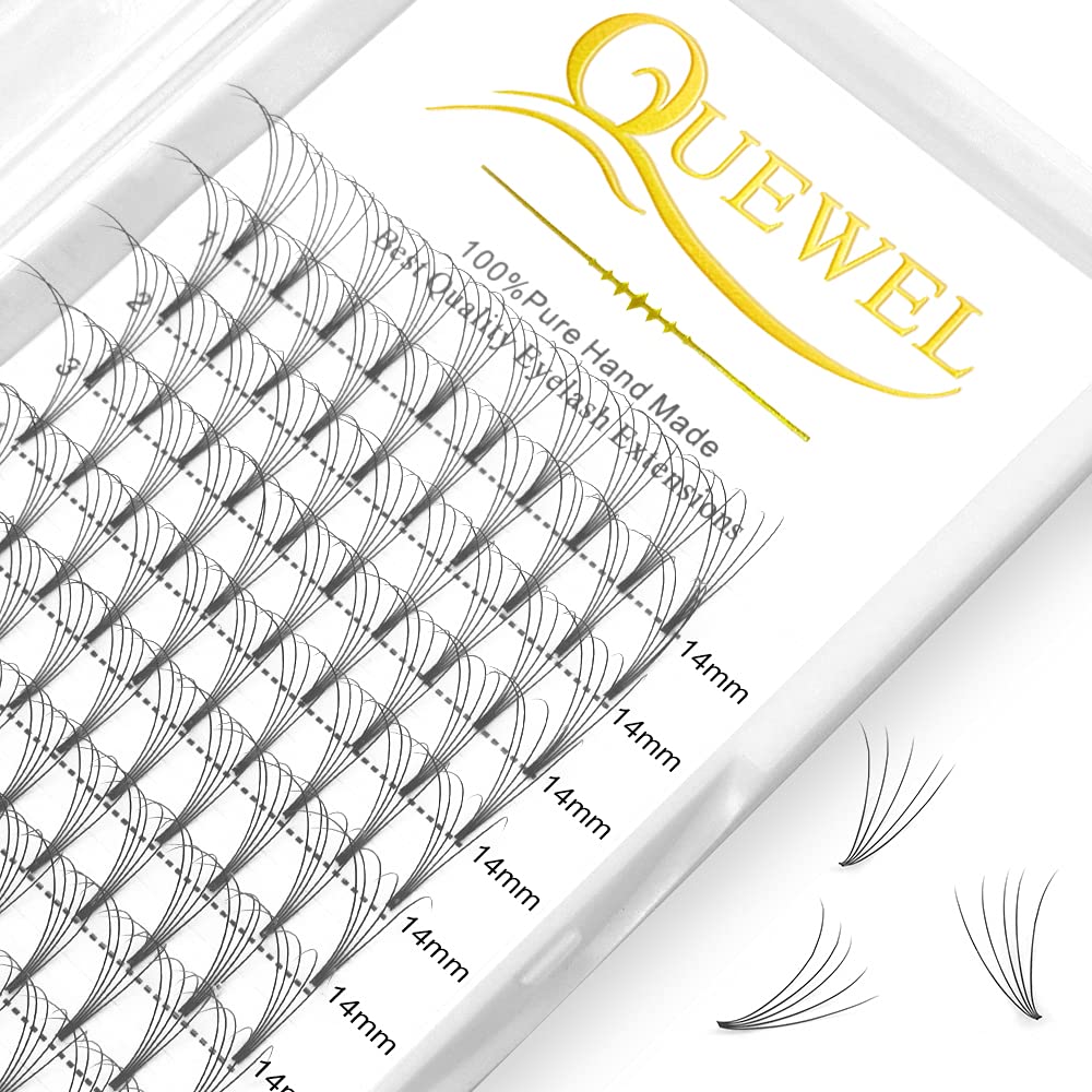 Premade Fan Volume Lash Extensions 5D 0.07D 14mm Russian Pre Made Fan Lashes | 3D 4D 5D 6D 0.07/0.10 C/D Curl 8-15mm | Long Lasting | Easy Application（5D 0.07D 14mm）