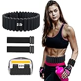 Silicone Adjustable Weighted Belt for Women & Men – DIY Weighted Walking & Exercise Belt with Removable Weights – Gym, Strength Training, Yoga, Hiking – Free Weight Adjustment for Wrist & Ankle