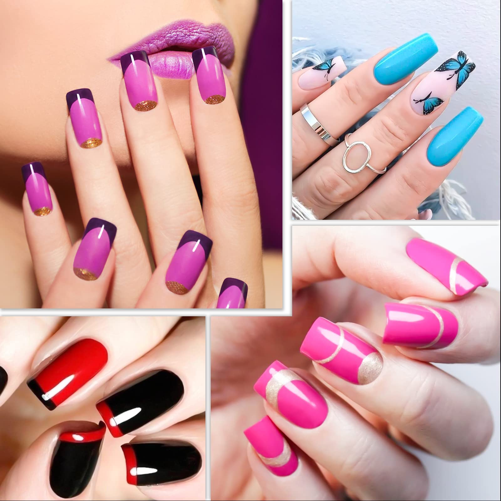 krofaue 500PCS Half Cover False Nails Tips - Acrylic Nail Tips 10 Sizes Lady French Style Acrylic Artificial Tip Manicure with Box for Nail Tips Art Salons and Home DIY - Image 7