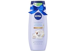 NIVEA Pampering Coconut and Almond Milk Body Wash with Nourishing Serum, Moisturizing Body Wash for Women, Enriched with Provitamin B5 and Vitamin E, 20 Fl Oz Bottle