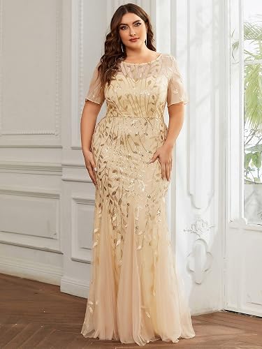 plus size gold mermaid dress Mermaid Prom Dress Plus Size Gold Mermaid Dress Luxury Gold Beaded Mermaid Prom Dresses For Black
