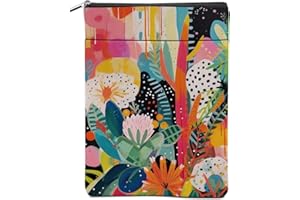 DHKG Botanical Flower Colorful Book Sleeve Book Accessories Book Cover Book Protector Christmas Birthday Boss Day Book Lovers Gifts Bookish Book Club Gifts for Readers Women Librarian Book Lover
