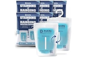 Dry & Dry 5 Packs Hybrid Moisture Absorbers & Musty Odor Eliminator Dehumidifier to Control Excess Moisture for Basements, Closets, Bathrooms, Laundry Rooms. Moisture Absorbers