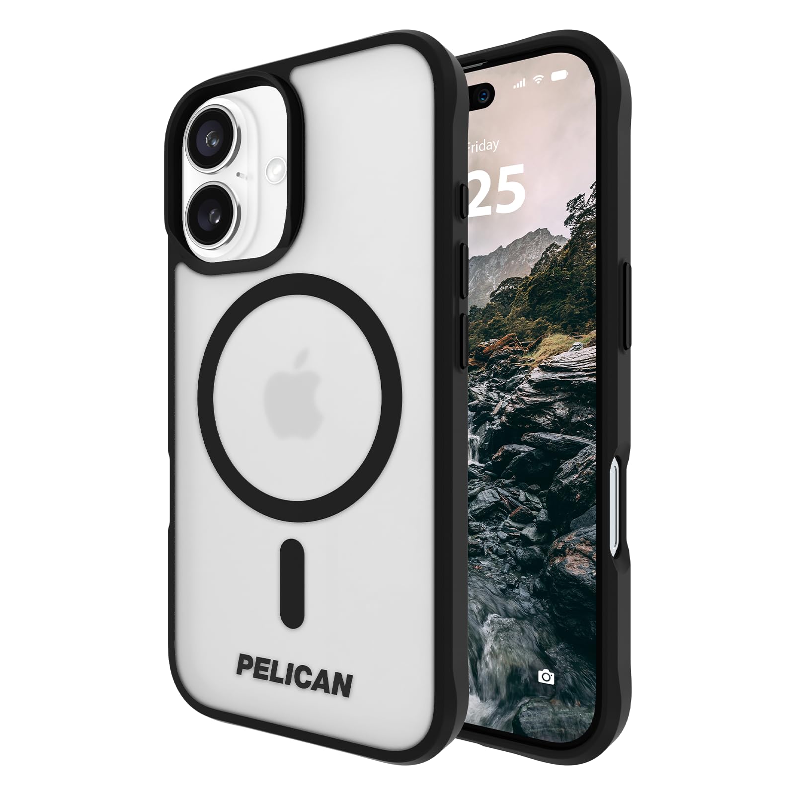 Pelican Ranger iPhone 16 Case [Compatible with MagSafe] Rugged Magnetic Phone Case with 12ft Military-Grade Drop Protection - Heavy Duty Phone Cover for iPhone 16 - Frosted Clear