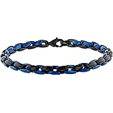 Men's Stainless Steel Link Bracelet - Tarnish Resistant Collection Choice of Colors and Sizes