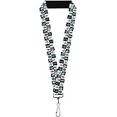 Buckle-Down Lanyard-1.0"-Robot Checkers Black/White