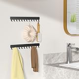 Josmimic Wall Necklace Organizer Holder Black 2 Pack Wall Mounted Jewelry view 5