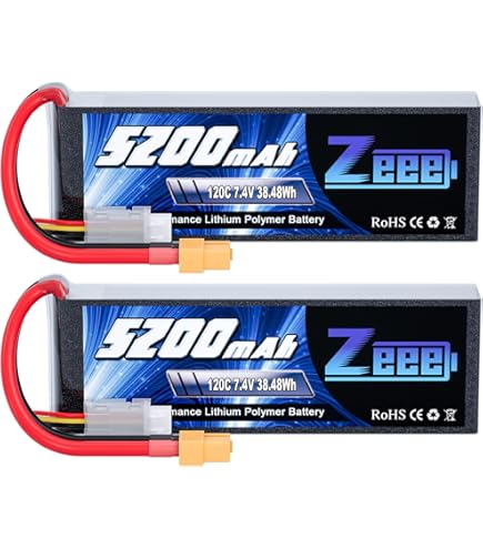 Amazon.com: Zeee 2S 5200mAh Lipo Battery 7.4V 80C Battery with