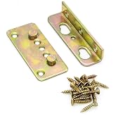Tuijodaix No-Mortise Bed Rail Brackets 4 Pack Heavy Duty &amp; Rust Proof | Sturdy Rust Proof Hardware for Wood Bed Frames. Includes #8 Screws, Easy Install. Fits Bed Frames, Headboards &amp; Bunk Beds